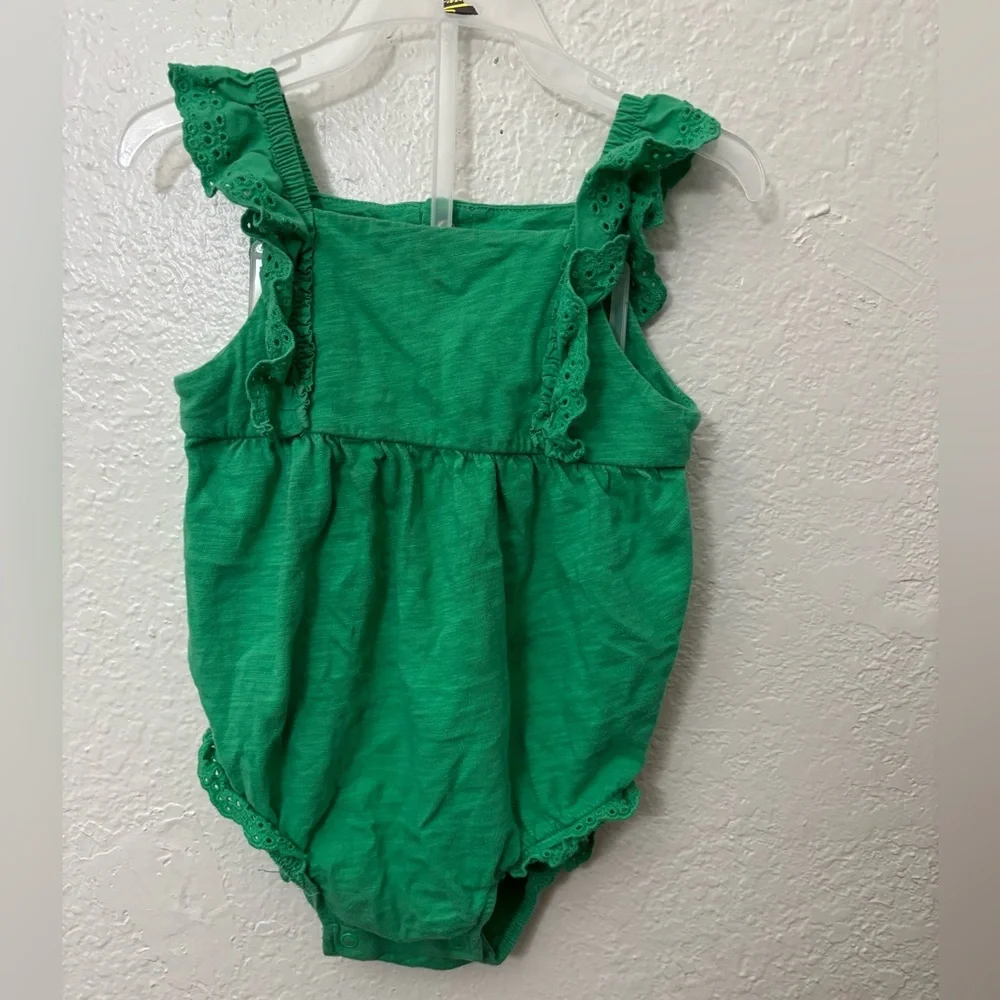 Bundle Carter's Green Ruffle Baby Romper